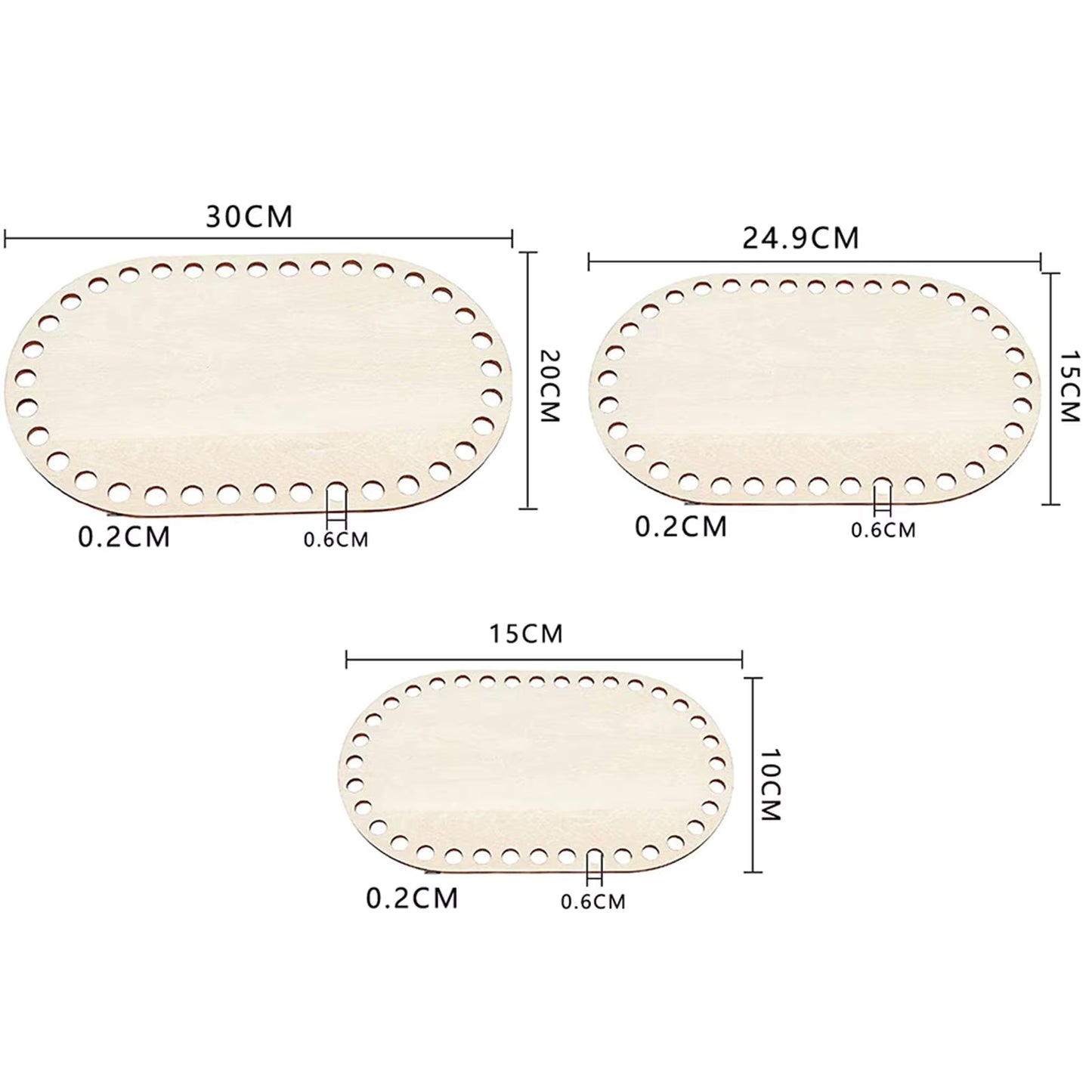 Wooden Oval Bag Base - Sara Crochet