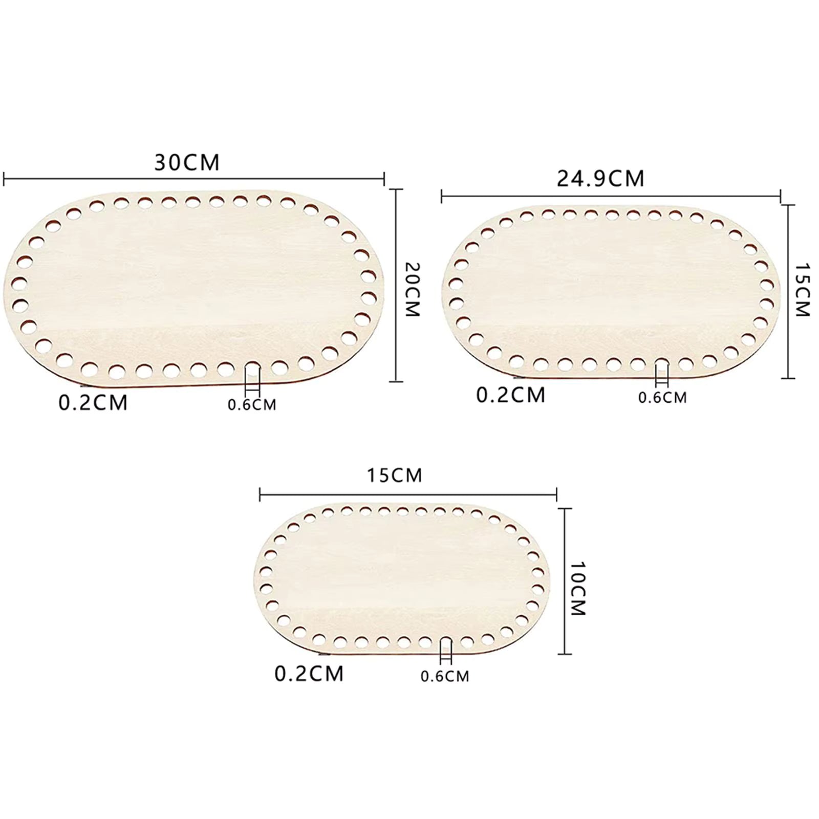 Wooden Oval Bag Base - Sara Crochet