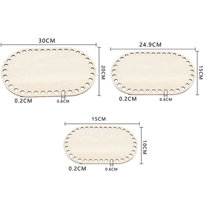 Wooden Oval Bag Base - Sara Crochet