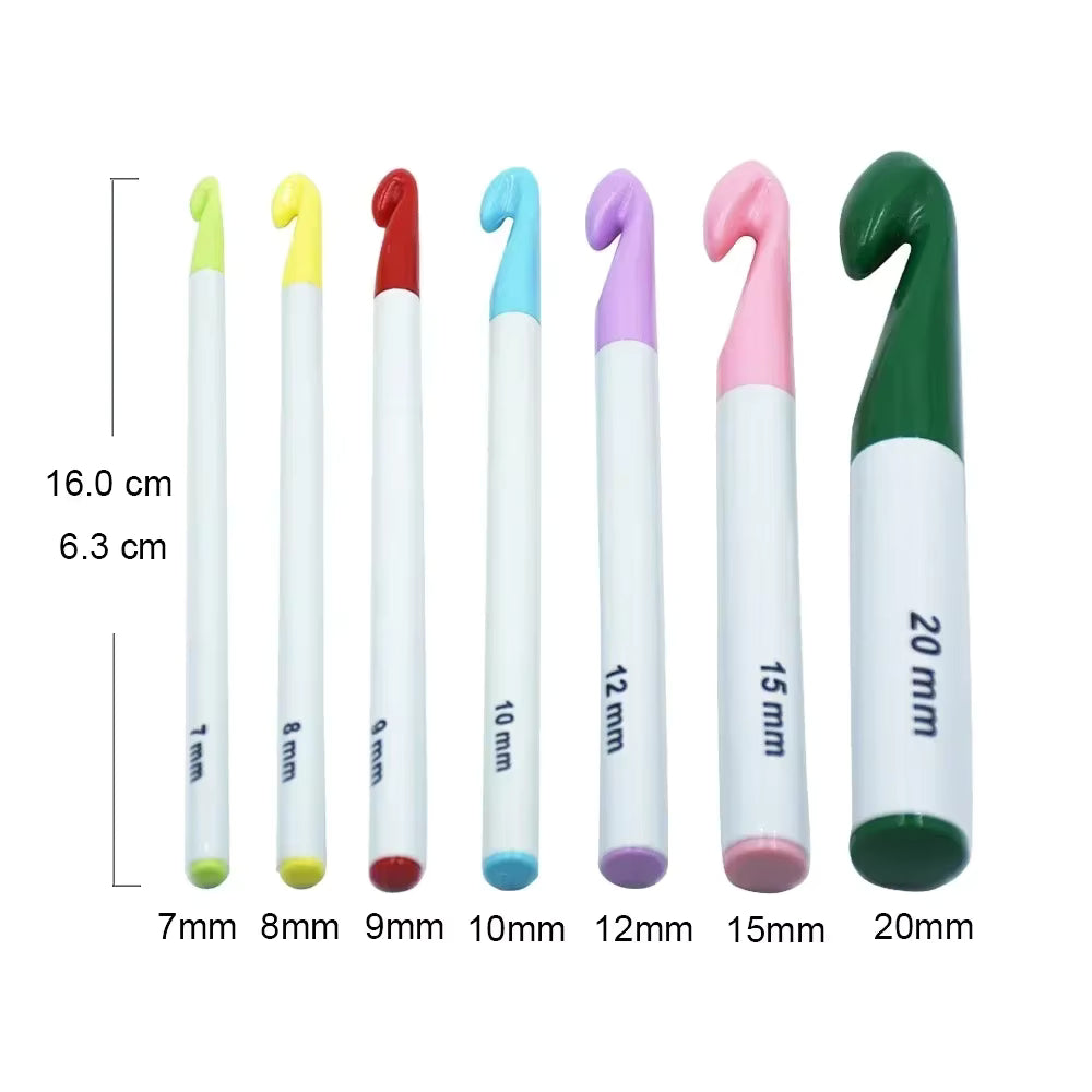 7pcs Huge Plastic Crochet Hook Set - Sara Crochet