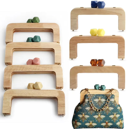 1PC Macaron Wood Handle Frame- Green - Sara Crochet