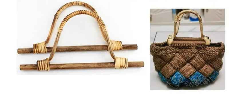 1 Pair Weave D-shaped Bamboo Handle - Sara Crochet