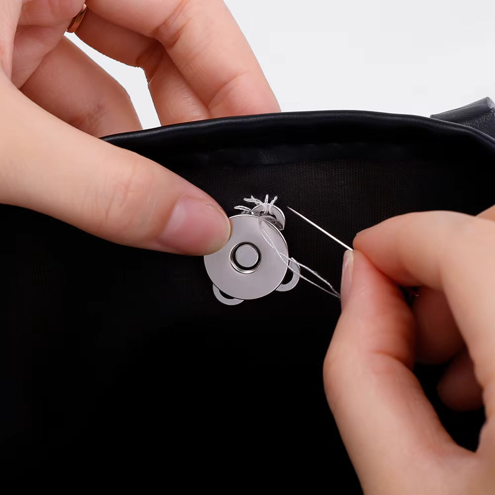 1 Pair Metal Magnetic Snap -Silver- 14mm - Sara Crochet