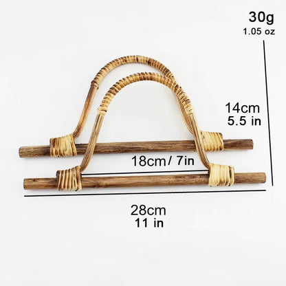 1 Pair Weave D-shaped Bamboo Handle - Sara Crochet
