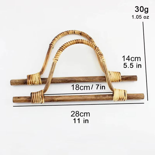 1 Pair Weave D-shaped Bamboo Handle - Sara Crochet