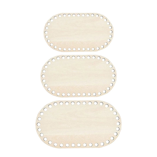 Wooden Oval Bag Base - Sara Crochet