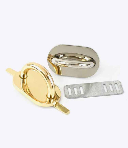 1 Pair D Ring Buckles Bag Strap - Gold - Sara Crochet