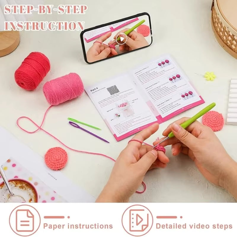 Flower Bouquet Crochet Kit- Purple - Sara Crochet