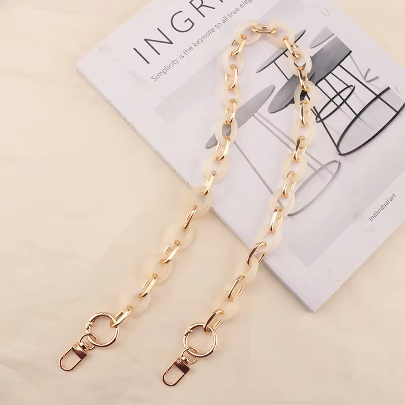 Acrylic Chain Bag Handle- Light Beige - Sara Crochet