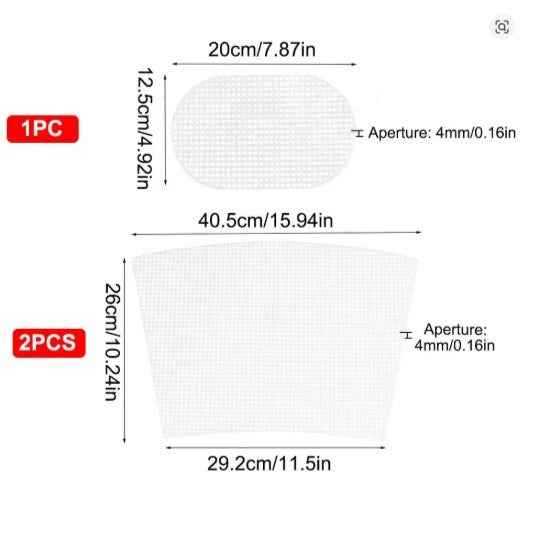 Set White Plastic Mesh Canvas Bag - Sara Crochet