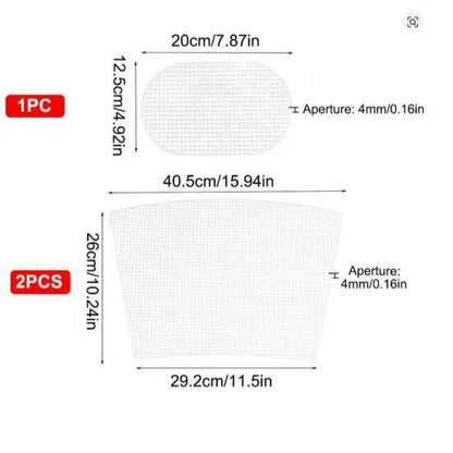 Set White Plastic Mesh Canvas Bag - Sara Crochet