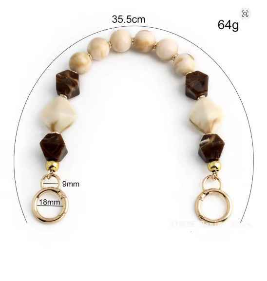 Acrylic Chain Bag Handle-Beige & Brown - Sara Crochet