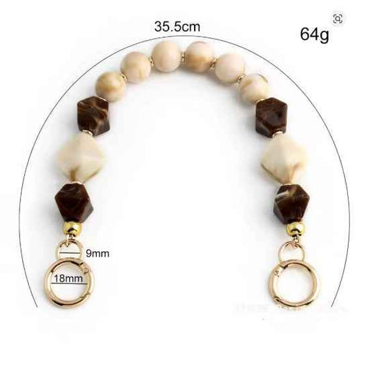 Acrylic Chain Bag Handle-Beige & Brown - Sara Crochet