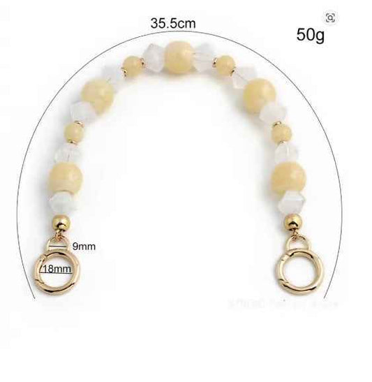 Acrylic Chain Bag Handle-Yellow & White - Sara Crochet