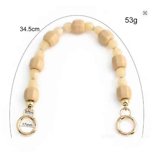 Acrylic Chain Bag Handle-Dark Beige & Yellow - Sara Crochet