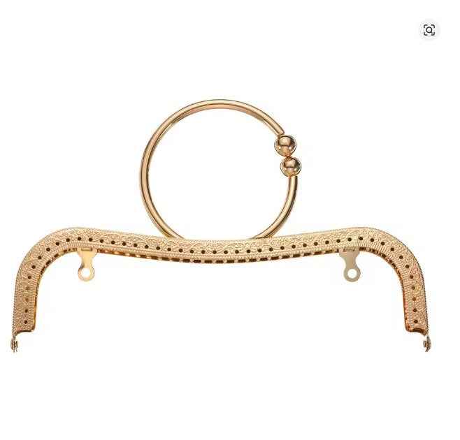 Metal Purse Frame- Gold - Sara Crochet