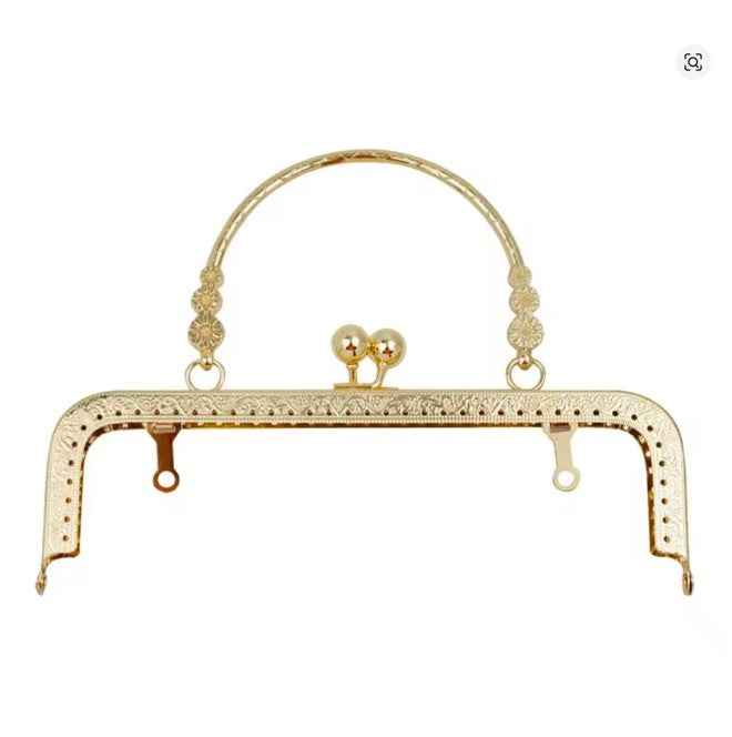 1PC Vintage Pattern Bag Frame- Gold - Sara Crochet