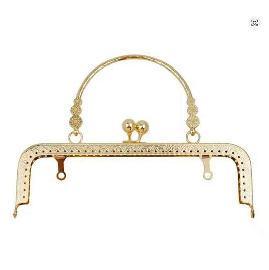 1PC Vintage Pattern Bag Frame- Gold - Sara Crochet