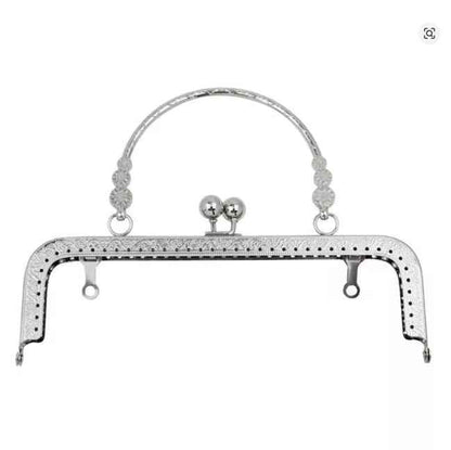 1PC Vintage Pattern Bag Frame- Silver - Sara Crochet