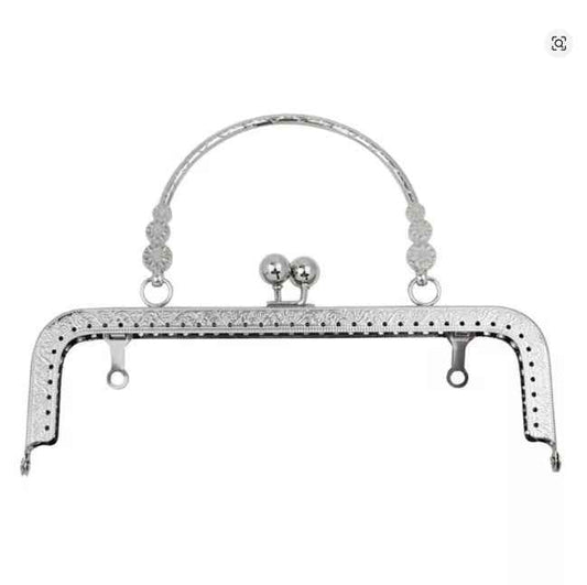 1PC Vintage Pattern Bag Frame- Silver - Sara Crochet
