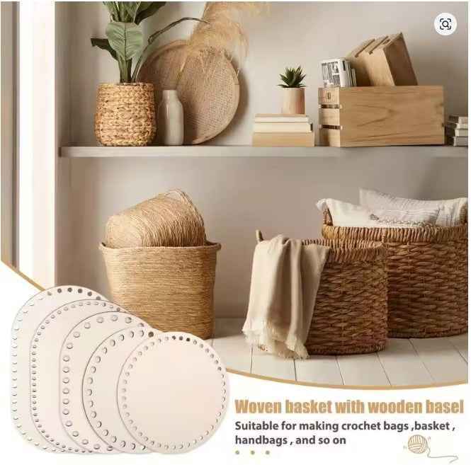 Wooden Oval Bag Base - Sara Crochet