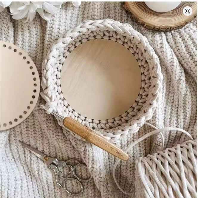 Wooden Circular Bag Base - Sara Crochet