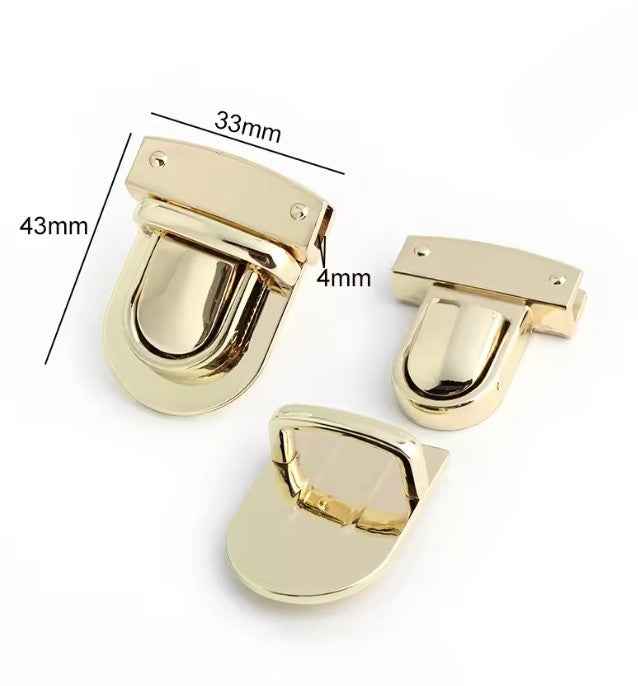 Snap Lock Clip Buckle- Light Gold - Sara Crochet