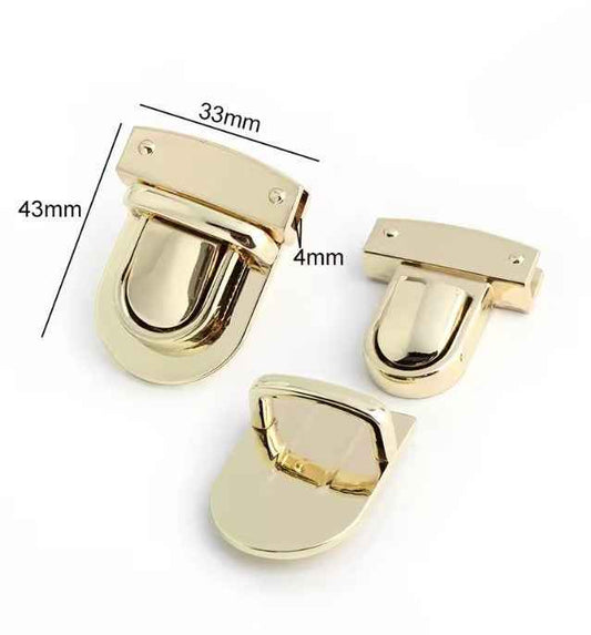 Snap Lock Clip Buckle- Light Gold - Sara Crochet