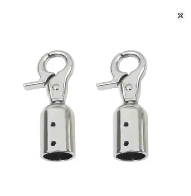 1 Pair Metal Bag Buckles - Silver - Sara Crochet