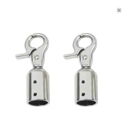 1 Pair Metal Bag Buckles - Silver - Sara Crochet