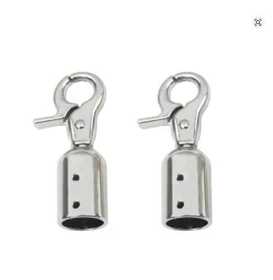 1 Pair Metal Bag Buckles - Silver - Sara Crochet