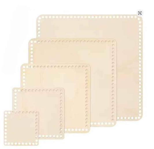 Wooden Square Bag Base - Sara Crochet