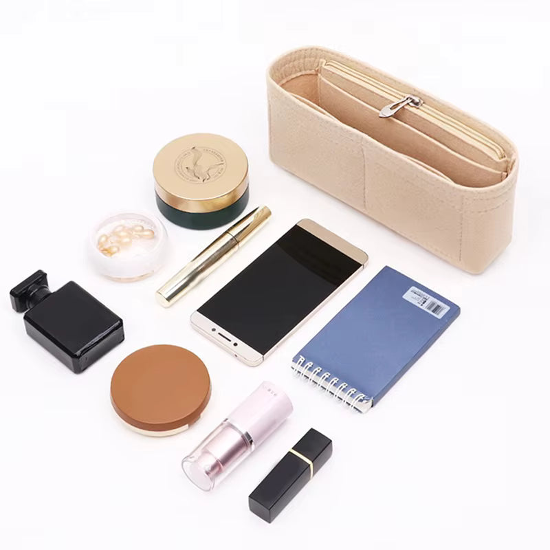 1PC Felt Insert Bag Organizer-Brown - Sara Crochet