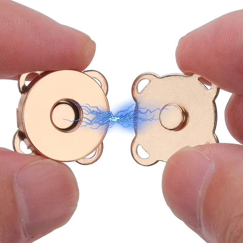 1 Pair Metal Magnetic Snap -Silver- 14mm - Sara Crochet