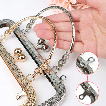 1PC Vintage Pattern Bag Frame- Silver - Sara Crochet