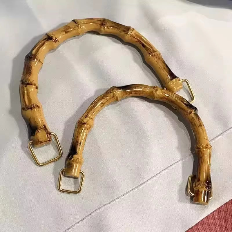 1 Pair Faux Bamboo Handle Plastic- 12.5 cm - Sara Crochet