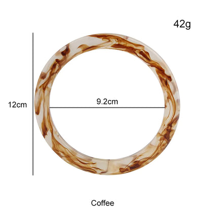 1 Pair Resin Circle Bags Handles- Ivory Pearl - Sara Crochet