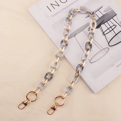 Acrylic Chain Bag Handle- White & Gray - Sara Crochet