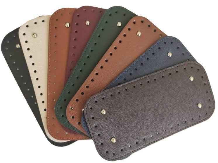 Leather Bag Base-Salmon- 25cm x 12cm - Sara Crochet