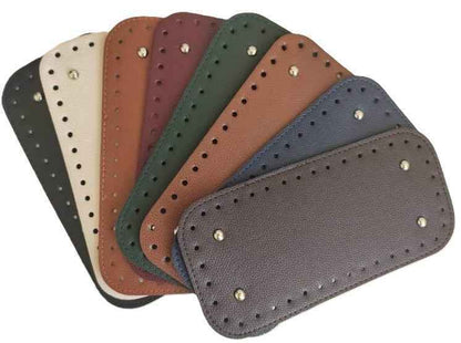 Leather Bag Base-Salmon- 25cm x 12cm - Sara Crochet