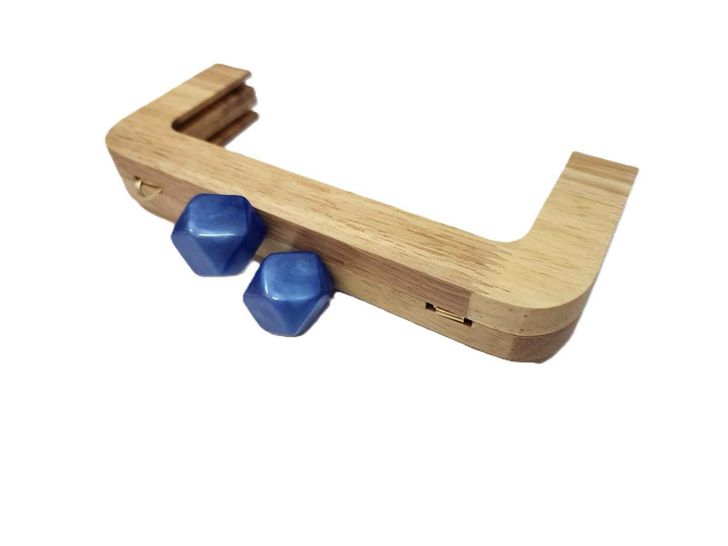 1PC Macaron Wood Handle Frame- Blue - Sara Crochet