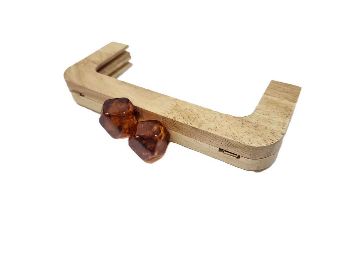 1PC Macaron Wood Handle Frame- Amber - Sara Crochet