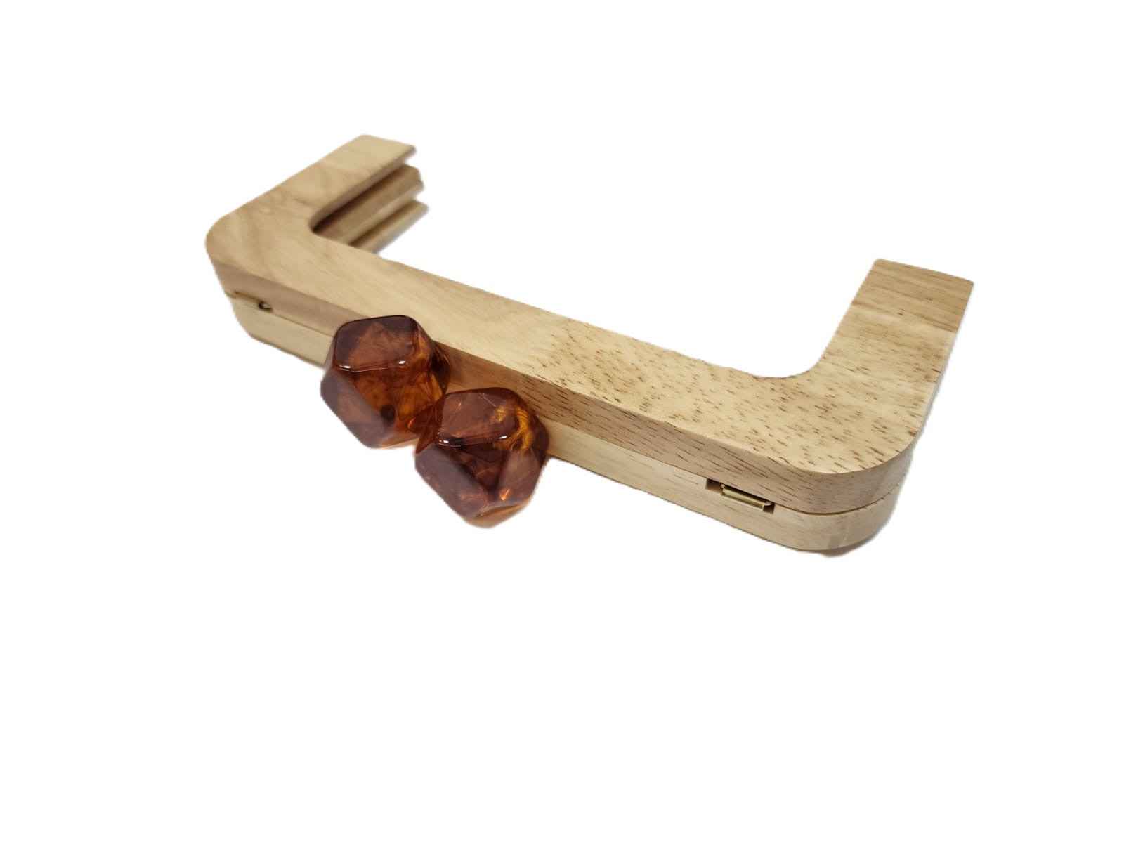 1PC Macaron Wood Handle Frame- Amber - Sara Crochet