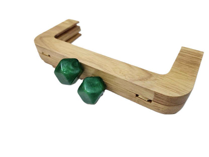 1PC Macaron Wood Handle Frame- Green - Sara Crochet