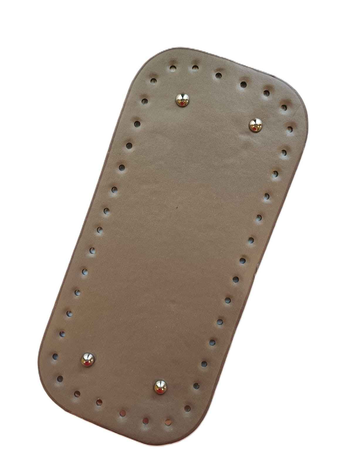 Leather Bag Base-Khaki- 25cm x 12cm - Sara Crochet