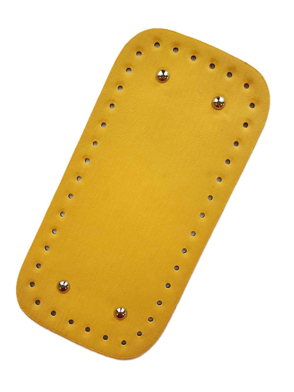 Leather Bag Base-Mustard- 25cm x 12cm - Sara Crochet