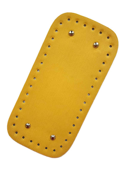 Leather Bag Base-Mustard- 25cm x 12cm - Sara Crochet