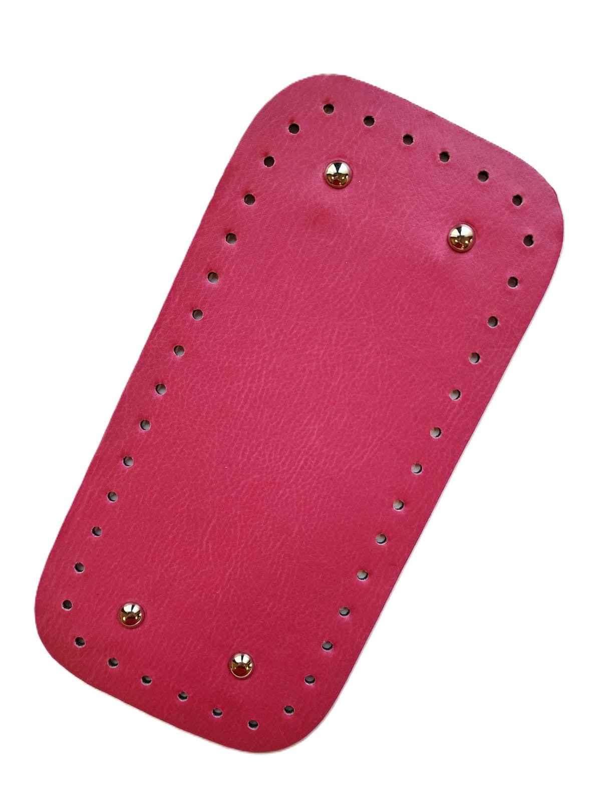 Leather Bag Base-Fuchsia- 25cm x 12cm - Sara Crochet