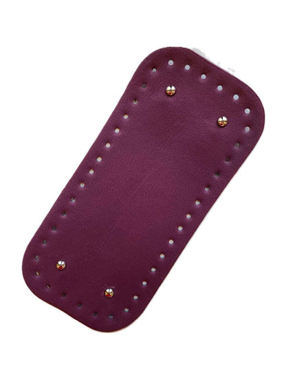 Leather Bag Base-Deep Magenta- 25cm x 12cm - Sara Crochet
