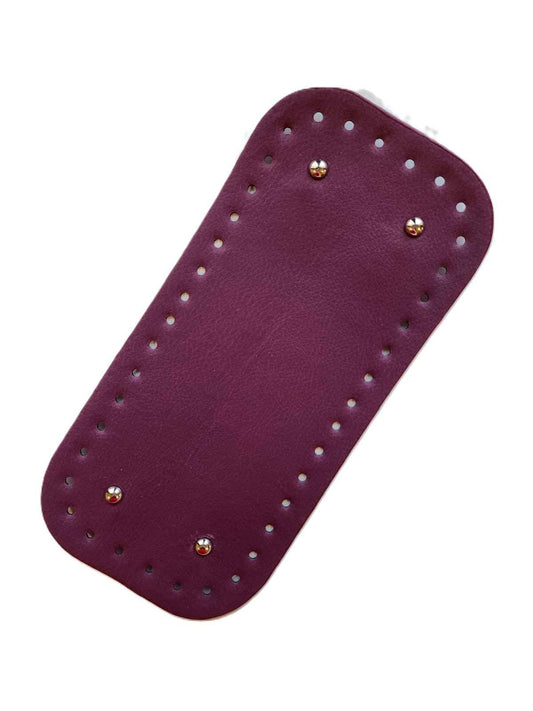 Leather Bag Base-Deep Magenta- 25cm x 12cm - Sara Crochet